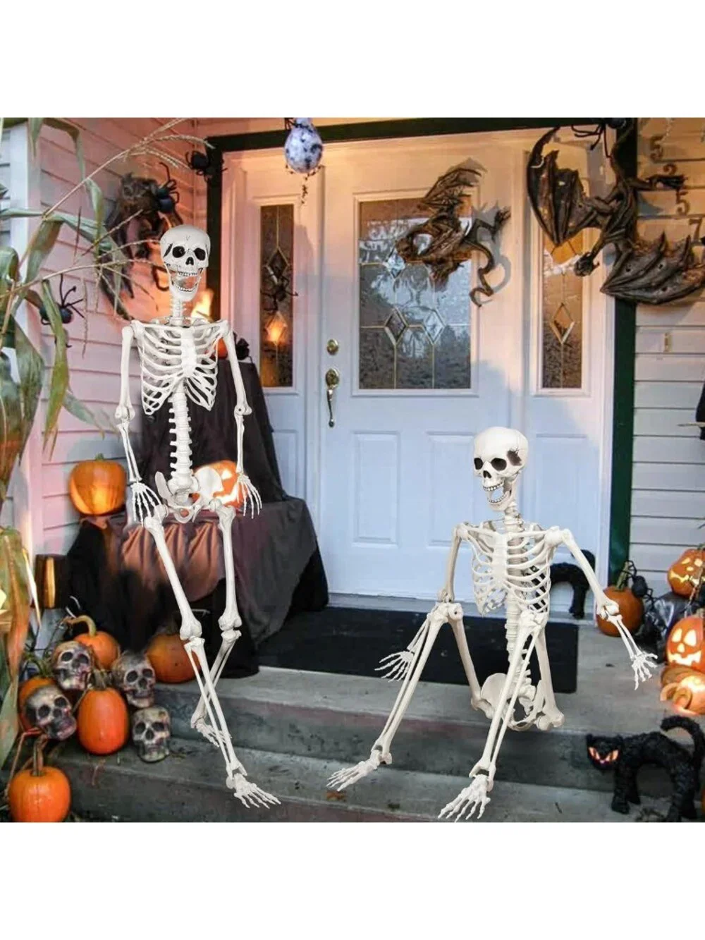 Realistic Life-Size Skeleton with Movable Joints for Halloween Party Decor 5.9ft
